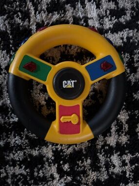 Kids Yellow & Black Toy Steering Wheel - Interactive Play